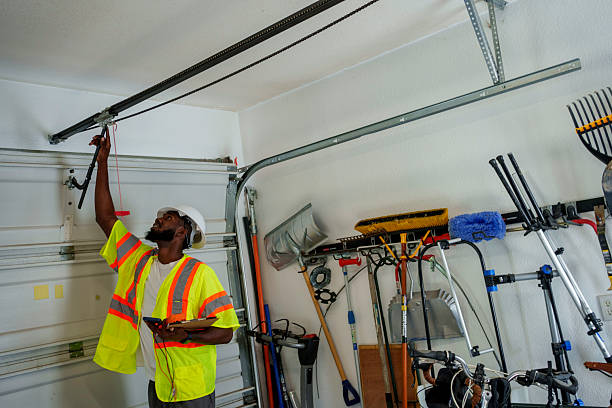 Professional Garage Door Panel Replacement technician working in Crane, MO